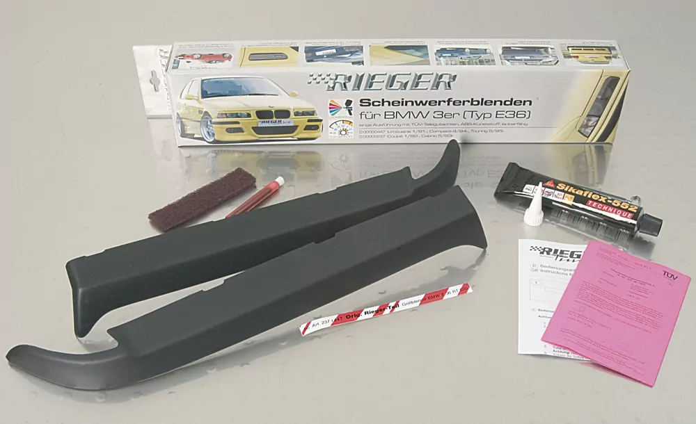 Rieger Scheinwerferblenden Lim., Compact,... für BMW 3er E36 | Compact 01.90-12.99 NICHT GEEIGNET für Xenonscheinwerfer!