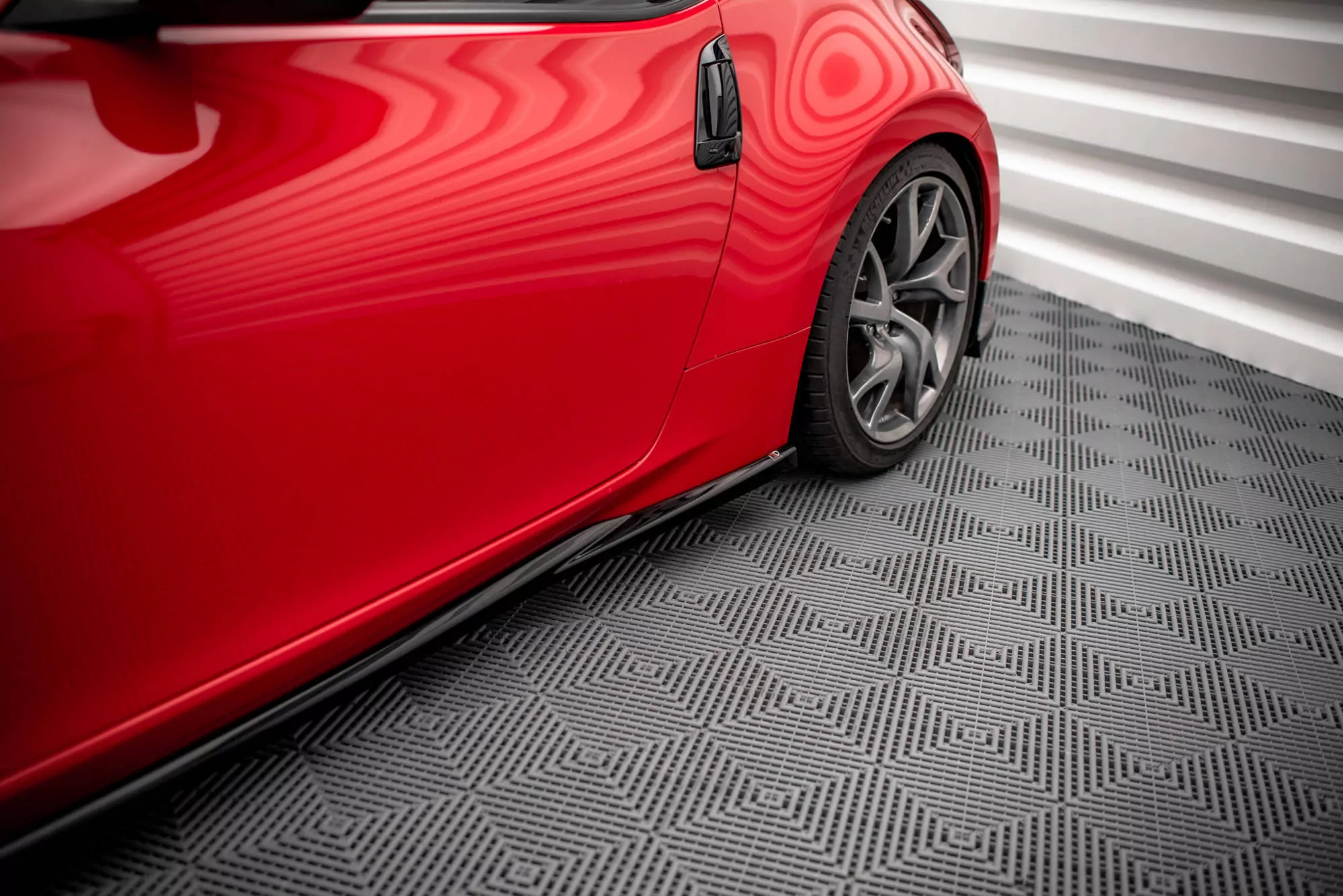 Seitenschweller Ansatz Für V.2 Für Nissan 370Z  Schwarz Hochglanz