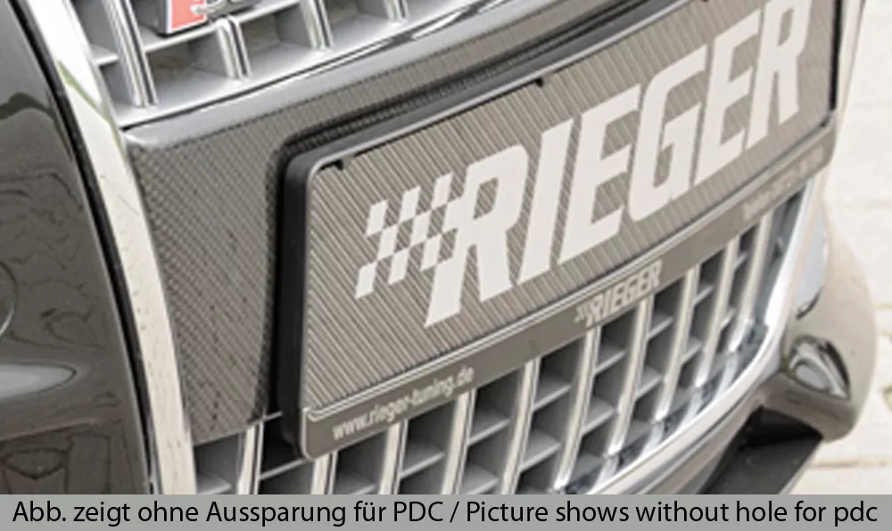 Rieger Kennzeichenauflage aus ABS/Carbon-Look für Audi A4 (8H) | Cabrio 04.02-12.05 (bis Facelift) für original Audi S-Grill (00211249)