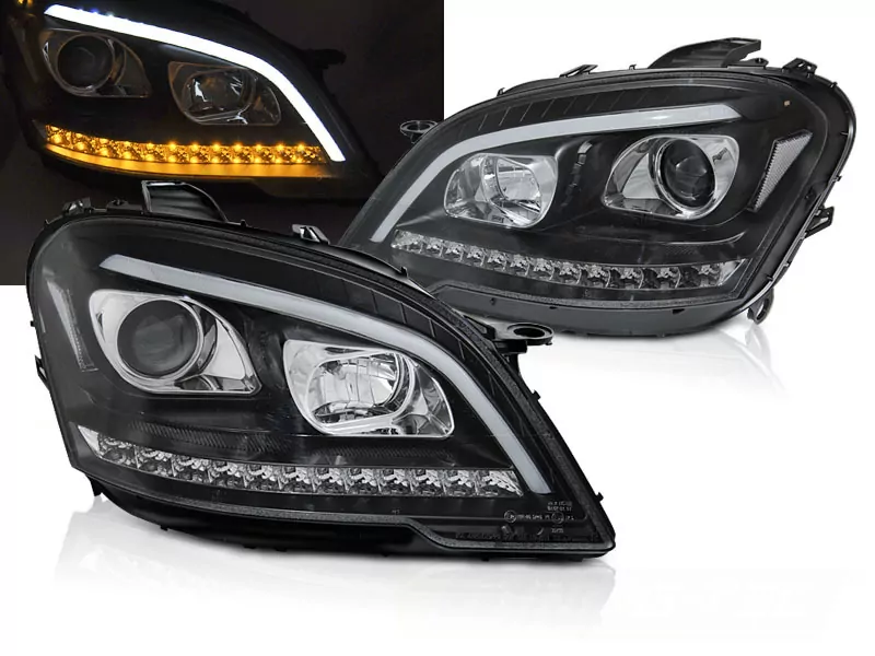 Headlights Tube Light Black Seq Fits Mercedes W164 Ml M-klasa 09-11