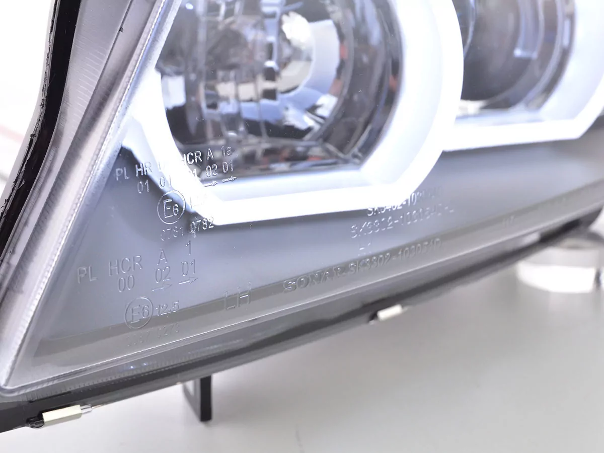 Scheinwerfer Set Daylight LED TFL-Optik BMW 3er E90/E91 Bj. 05-08 schwarz