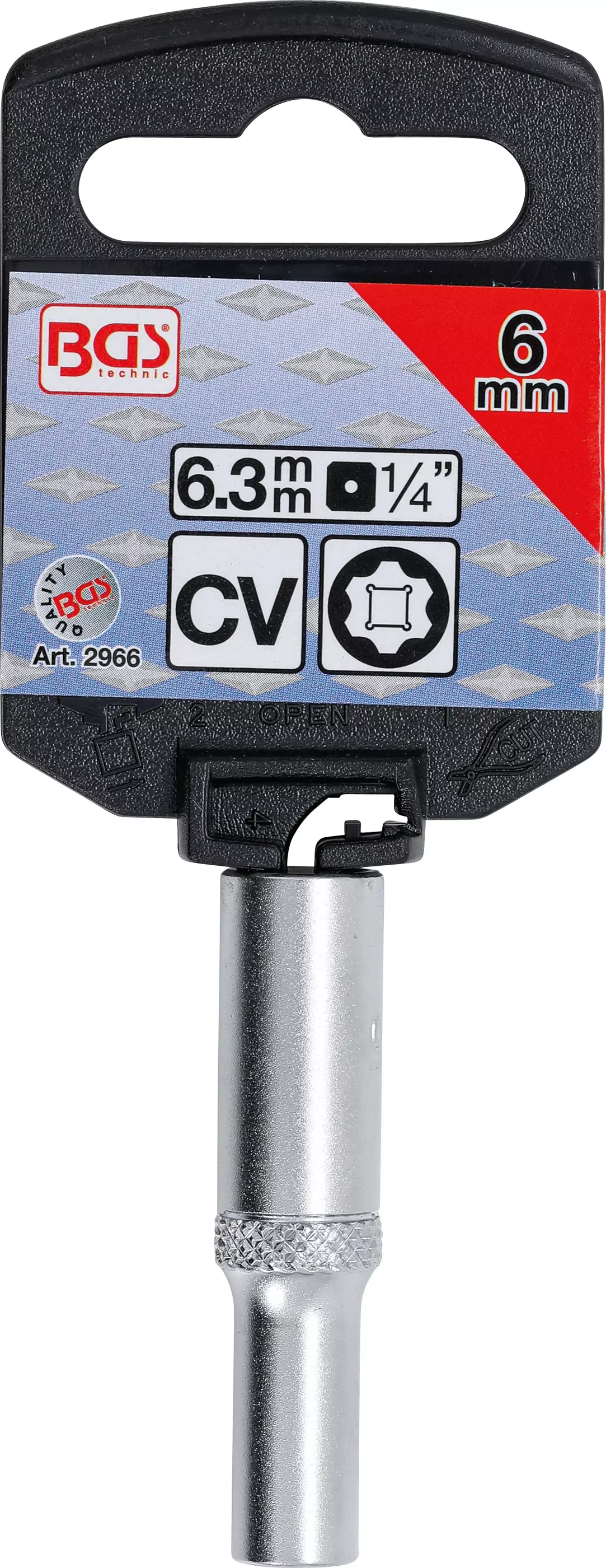 Steckschlüssel-Einsatz Super Lock, tief | Antrieb Innenvierkant 6,3 mm (1/4") | SW 6 mm