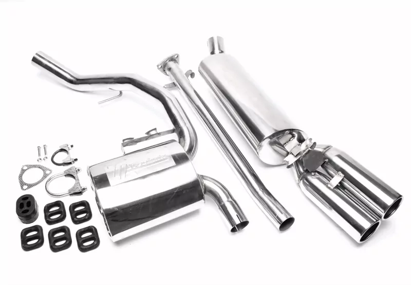 TA Technix Edelstahlanlage 2x76mm rund/gebördelt passend für Opel Calibra A