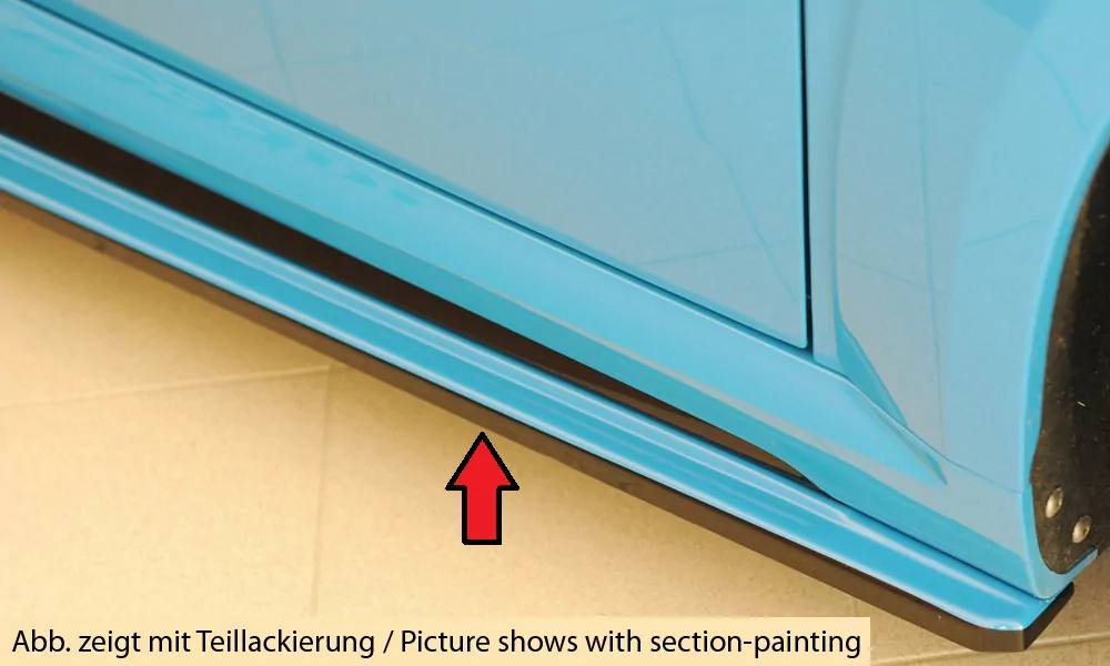 Rieger Seitenschweller rechts ansatz (ca. 19mm) matt schwarz für Audi TTS (8J-FV/8S) Coupé 09.18- (ab Facelift)