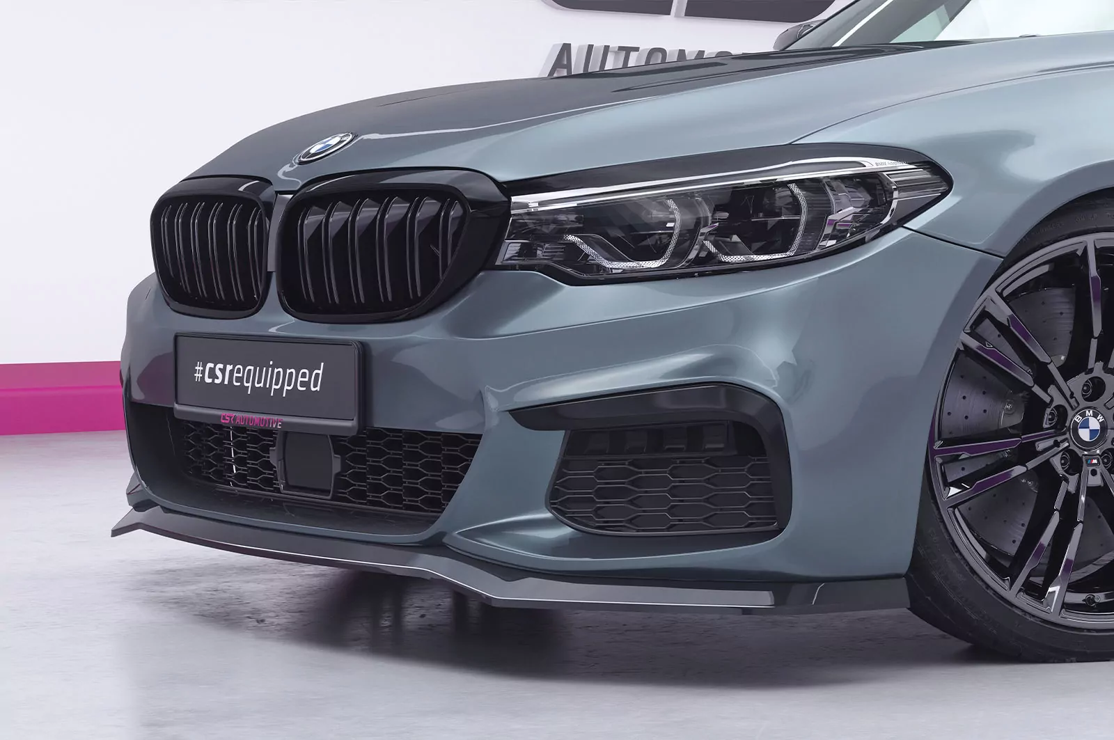 Cup-Spoilerlippe mit ABE für BMW 5er G30/G31 M-Paket CSL564 Schwarz Strukturiert