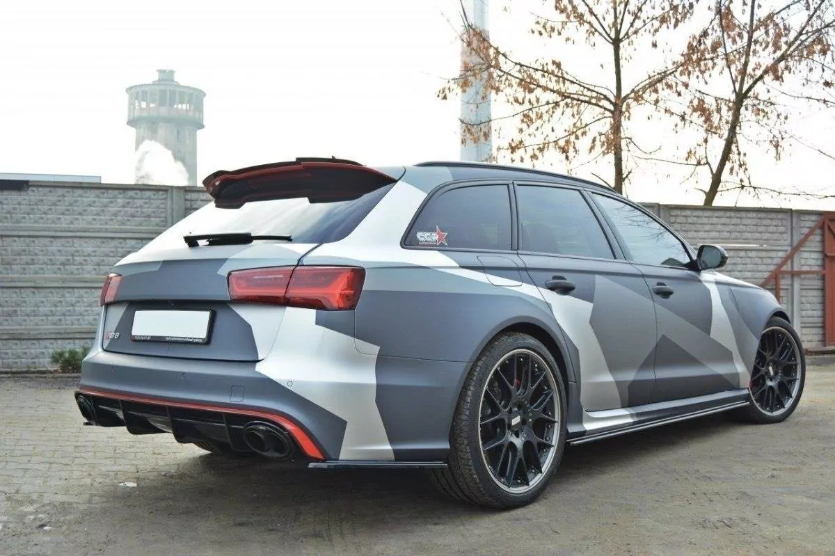 Spoiler CAP Passend Für Passend Für AUDI RS6 C7 Schwarz Hochglanz Schwarz Hochglanz