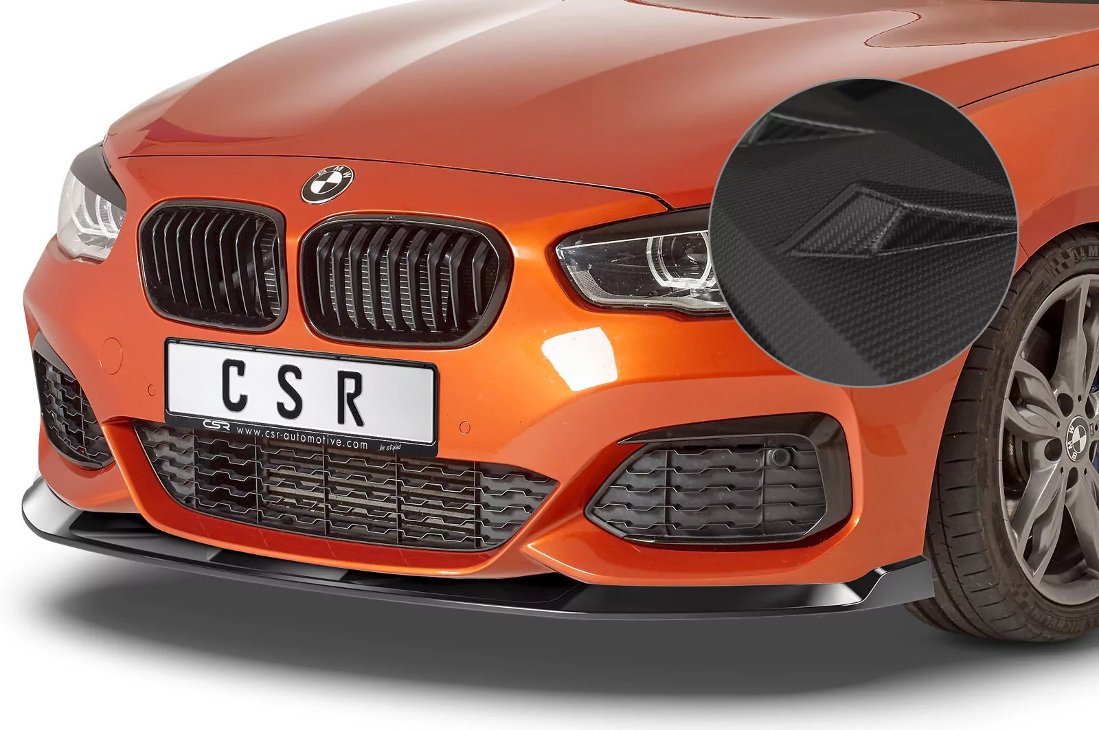 Cup-Spoilerlippe mit ABE für BMW 1er F20/F21 M-Paket CSL356-M Carbon Look (matt)