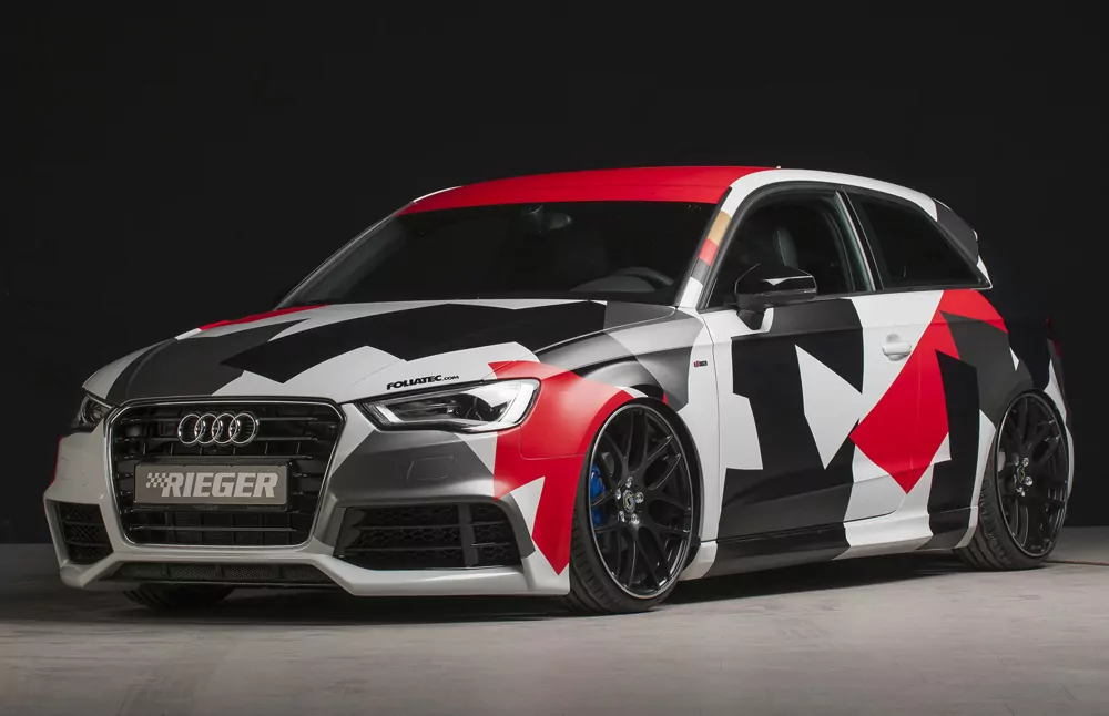 Rieger Seitenschweller für Audi A3 (8V) - 3-tür. (Schrägheck 8V1) 07.12-08.16 (bis Facelift) carbon optik