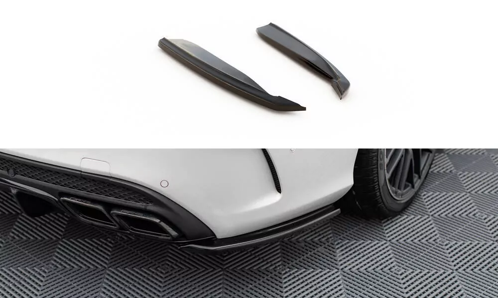 Heck Ansatz Flaps Diffusor Passend Für Diffusor Passend Für Mercedes C-Klasse S205 63 AMG Kombi Schwarz Hochglanz Schwarz Hochglanz
