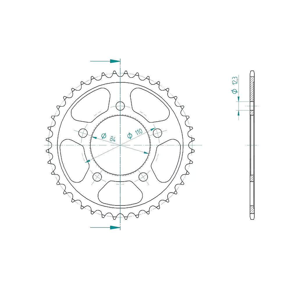 EK-Chain Kettensatz 520 MVXZ-2 für Honda CMX500 Rebell Typ PC56 ab Modelljahr 2017- Farbe Orange
