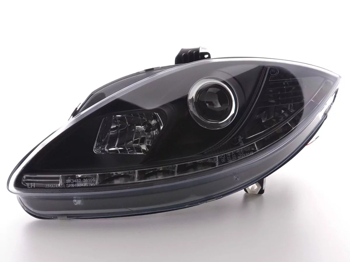 Scheinwerfer Set Daylight LED Tagfahrlicht Seat Leon 1P Bj. 09- schwarz