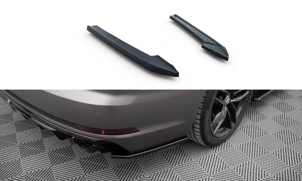 Heck Ansatz Flaps Diffusor V.3 Für Audi A4 S-line B9 Schwarz Hochglanz
