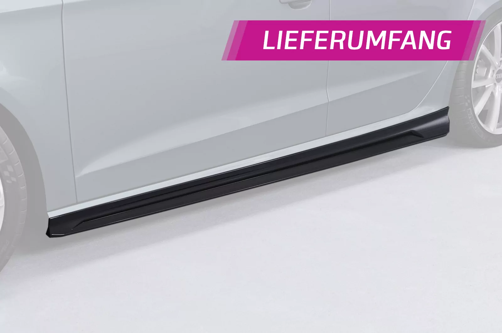 Seitenschweller für Audi A3 8V Sportback (kein S / S-Line) SS593 Schwarz Strukturiert