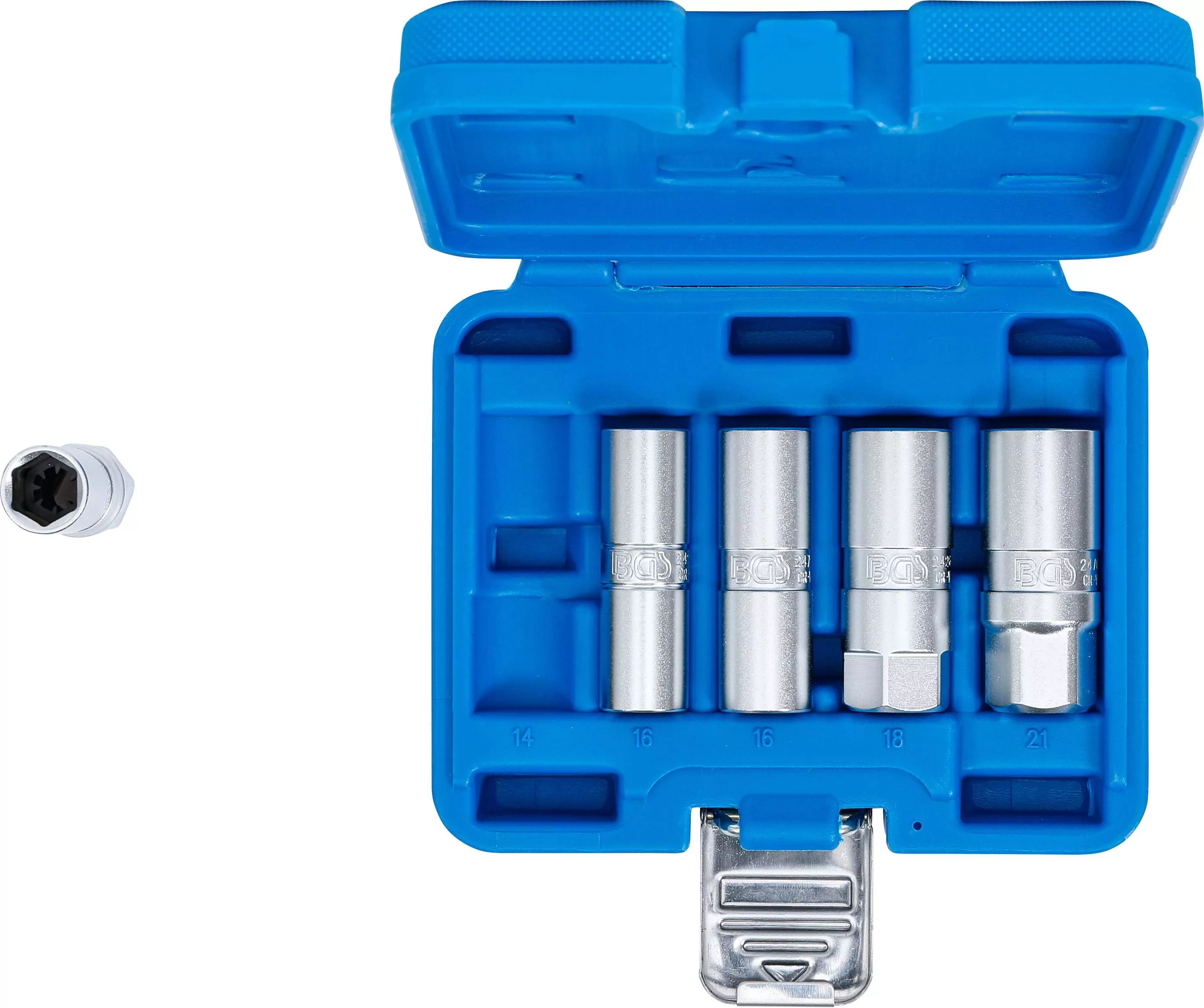 Zündkerzen-Einsatz-Satz Sechskant | Antrieb Innenvierkant 12,5 mm (1/2") | SW 14 - 21 mm | 5-tlg.