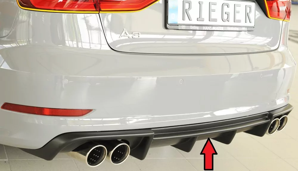 Rieger Heckeinsatz für Audi A3 (8V) - 5-tür. (Limousine 8VS) 07.12-08.16 (bis Facelift) carbon optik