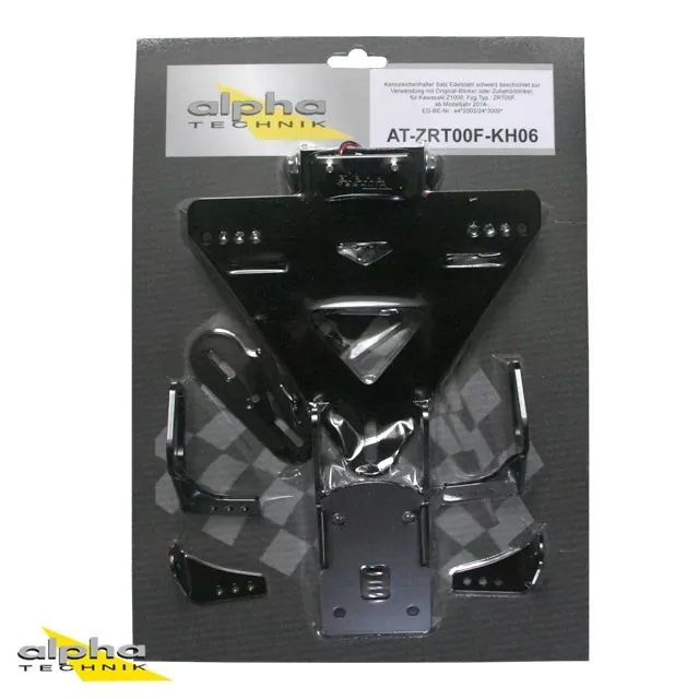 alpha Technik Kennzeichenhalter Kawasaki Z1000; Typ ZRT00F; Modelljahr 2014-