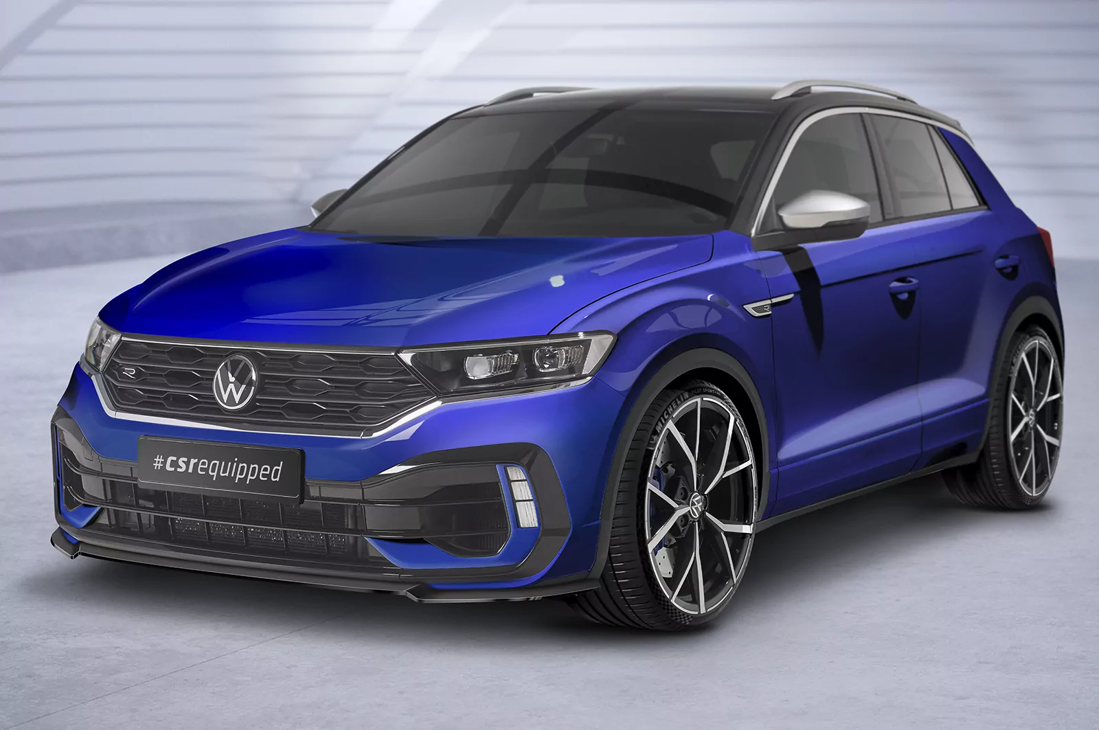 Cup-Spoilerlippe mit ABE für VW T-Roc (A1) R CSL568 Schwarz Strukturiert