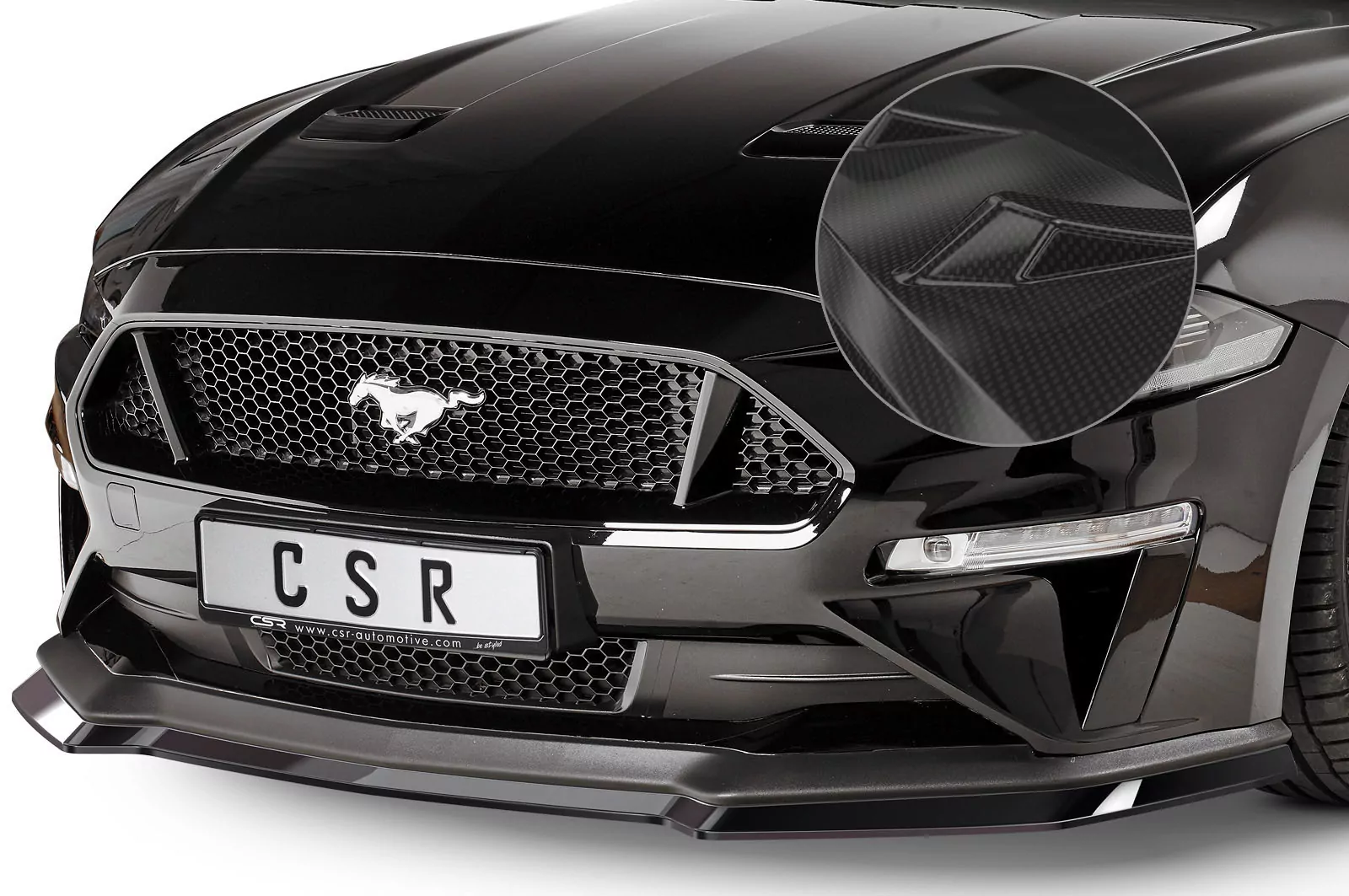Cup-Spoilerlippe mit ABE für Ford Mustang VI CSL452-C Carbon Look Hochglanz