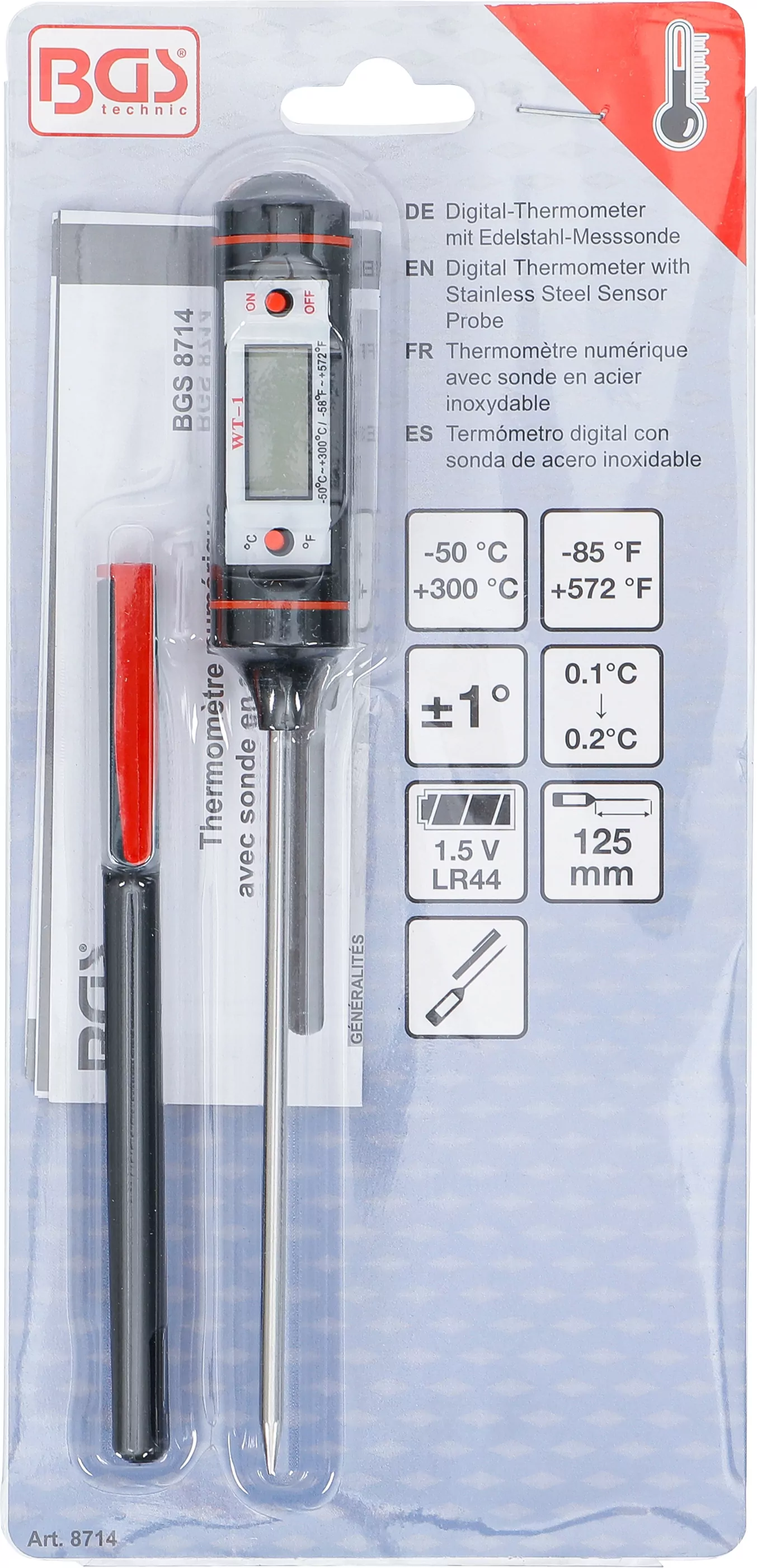 Digital-Thermometer mit Edelstahl-Messsonde