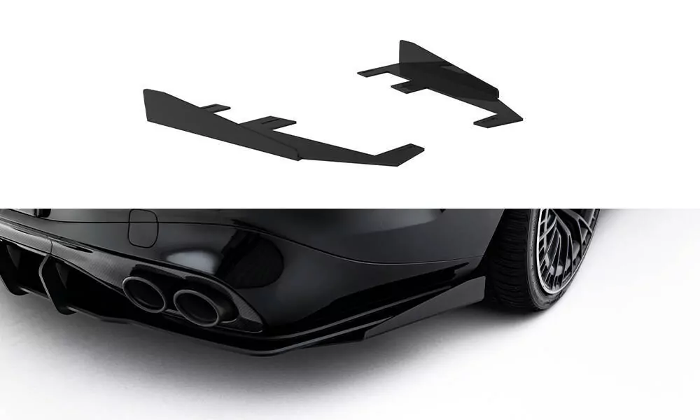 Hintere Seiten Flaps Für Mercedes-AMG CLE 53 C236 Schwarz Hochglanz