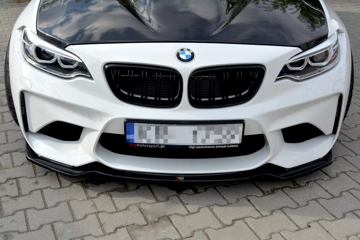 Front Ansatz Passend Für Passend Für BMW M2 (F87) COUPÉ Schwarz Hochglanz Schwarz Hochglanz