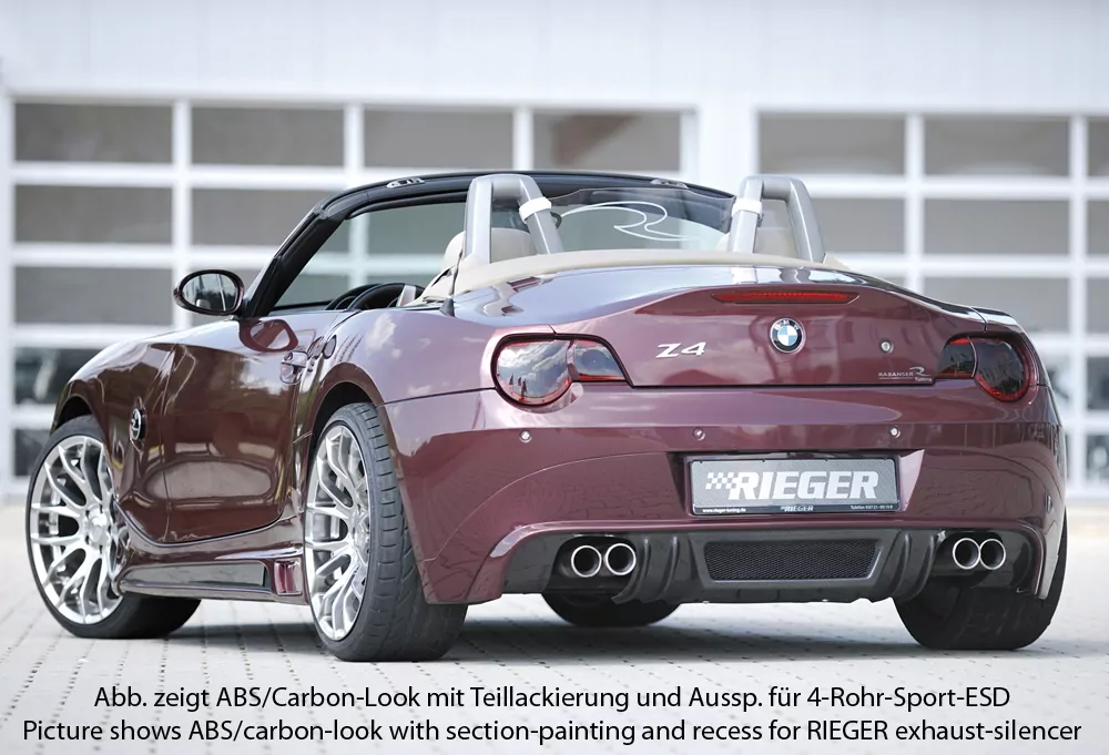 Rieger Heckansatz für BMW Z4 (E85) - Roadster 02.03-12.05 (bis Facelift) carbon optik