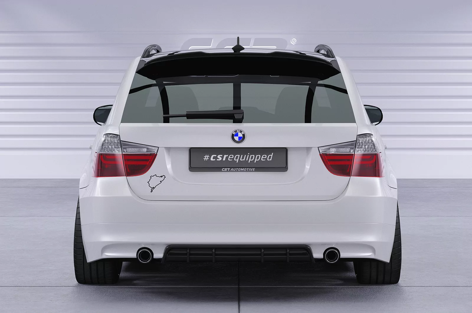 Heckflügel mit ABE für BMW 3er E91 Touring HF113 Schwarz Strukturiert