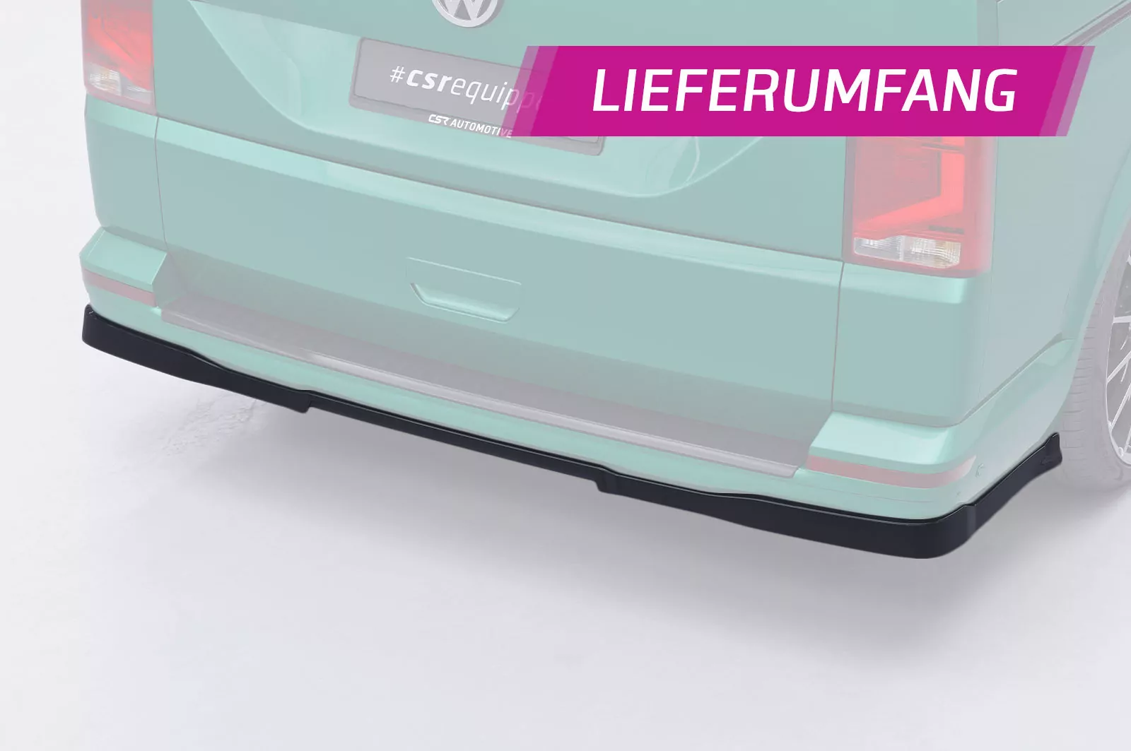 Heckansatz für VW T6 / T6.1 HA297 Schwarz Strukturiert