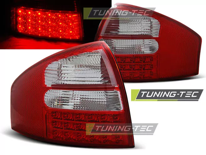 Led Tail Lights Red White Fits Audi A6 05.97-05.04 Sedan