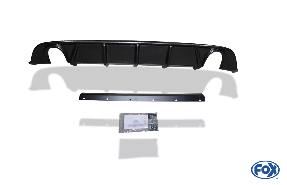 VW Golf VII Facelift starre Hinterachse - Einsatz carbon  Endschalldämpfer rechts/links - 1x100 Typ 16 rechts/links inkl. Heckeinsatz Carbon-Look