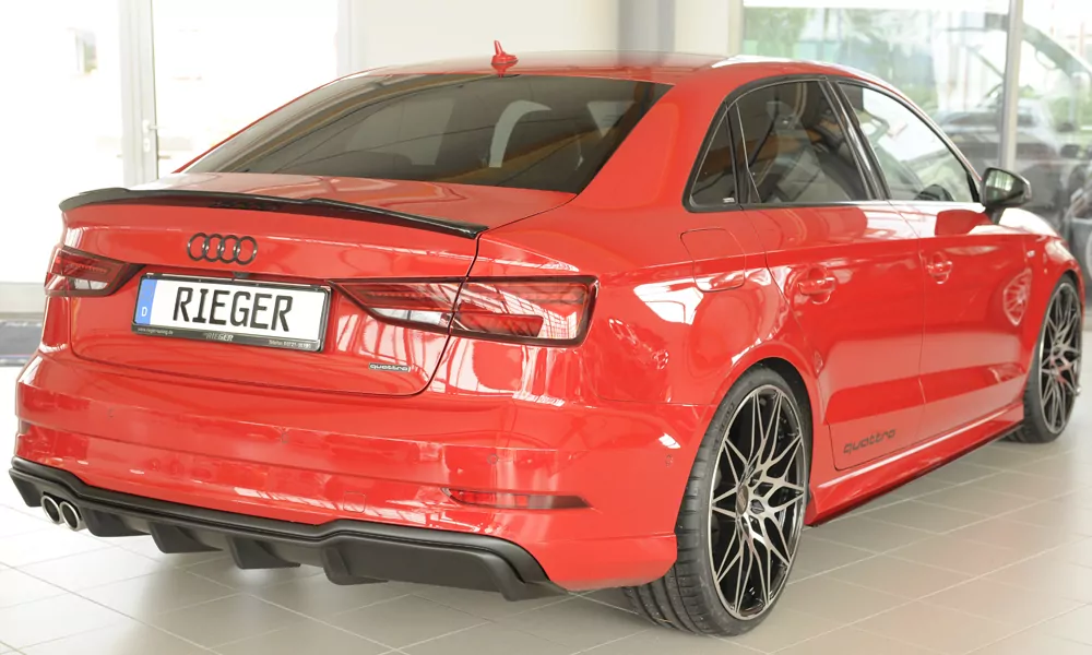 Rieger Heckeinsatz für Audi A3 (8V) - 5-tür. (Limousine 8VS) 09.16- (ab Facelift) carbon optik