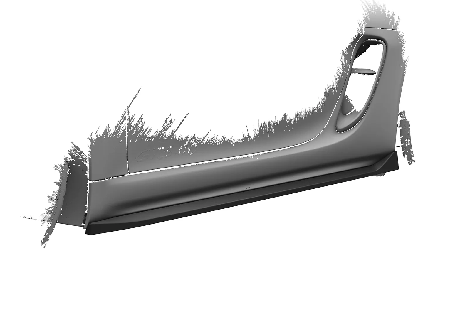 Seitenschweller für Porsche 718 Boxster / Cayman (Typ 982) SS533 Schwarz Strukturiert