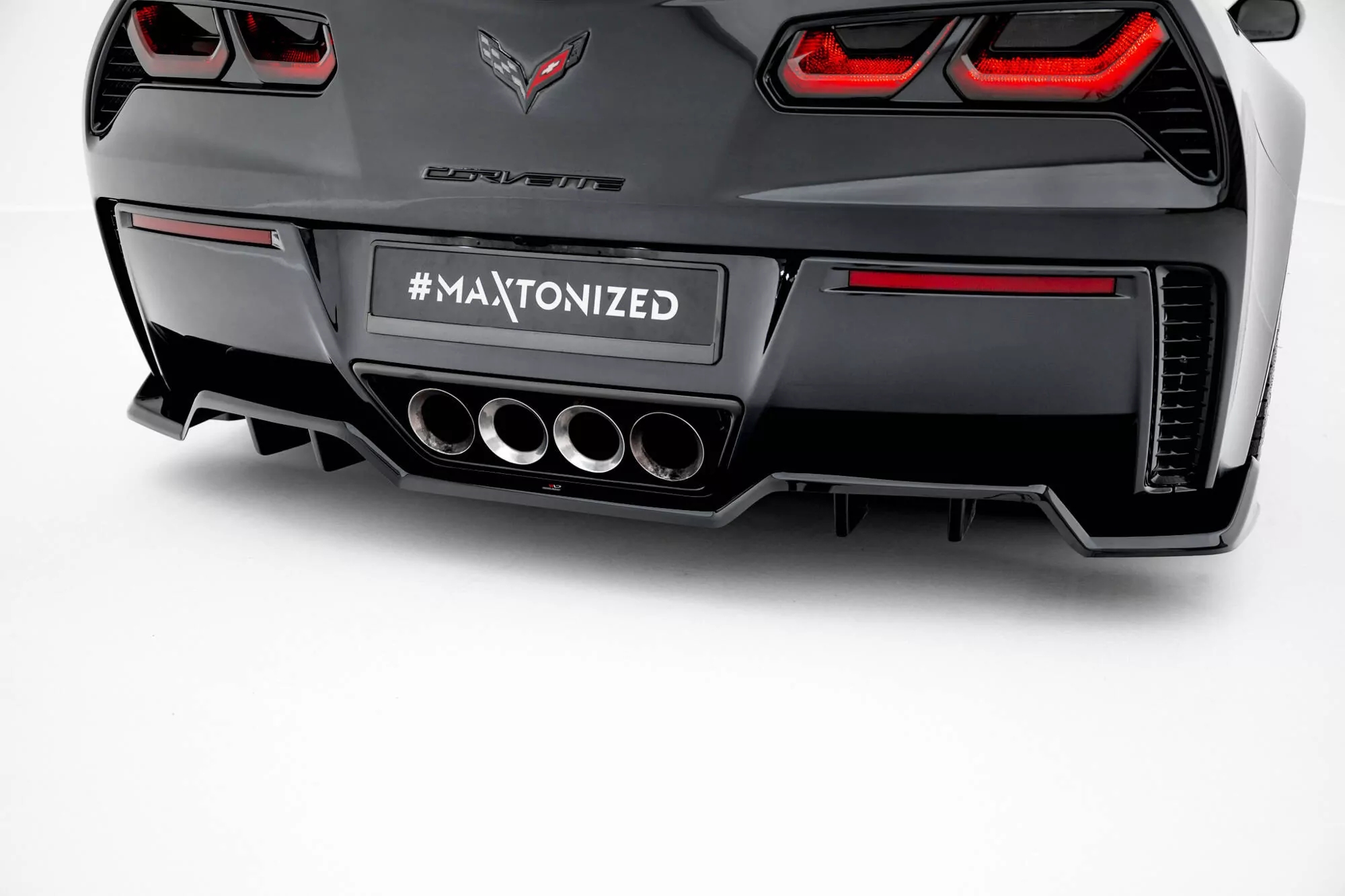 Mittlerer Diffusor Heck Ansatz DTM Look Für Chevrolet Corvette Z06 C7 Schwarz Hochglanz
