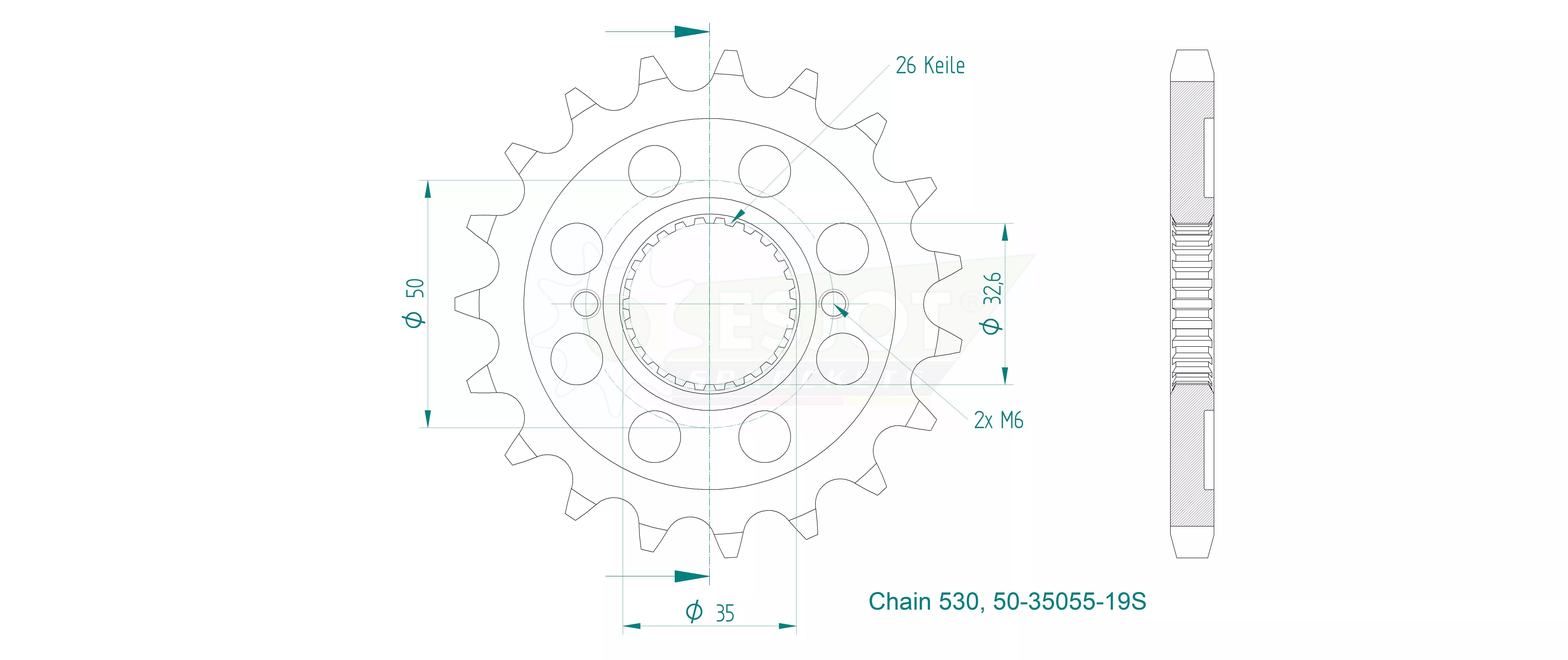 Ritzel 18 Zähne Teilung 530