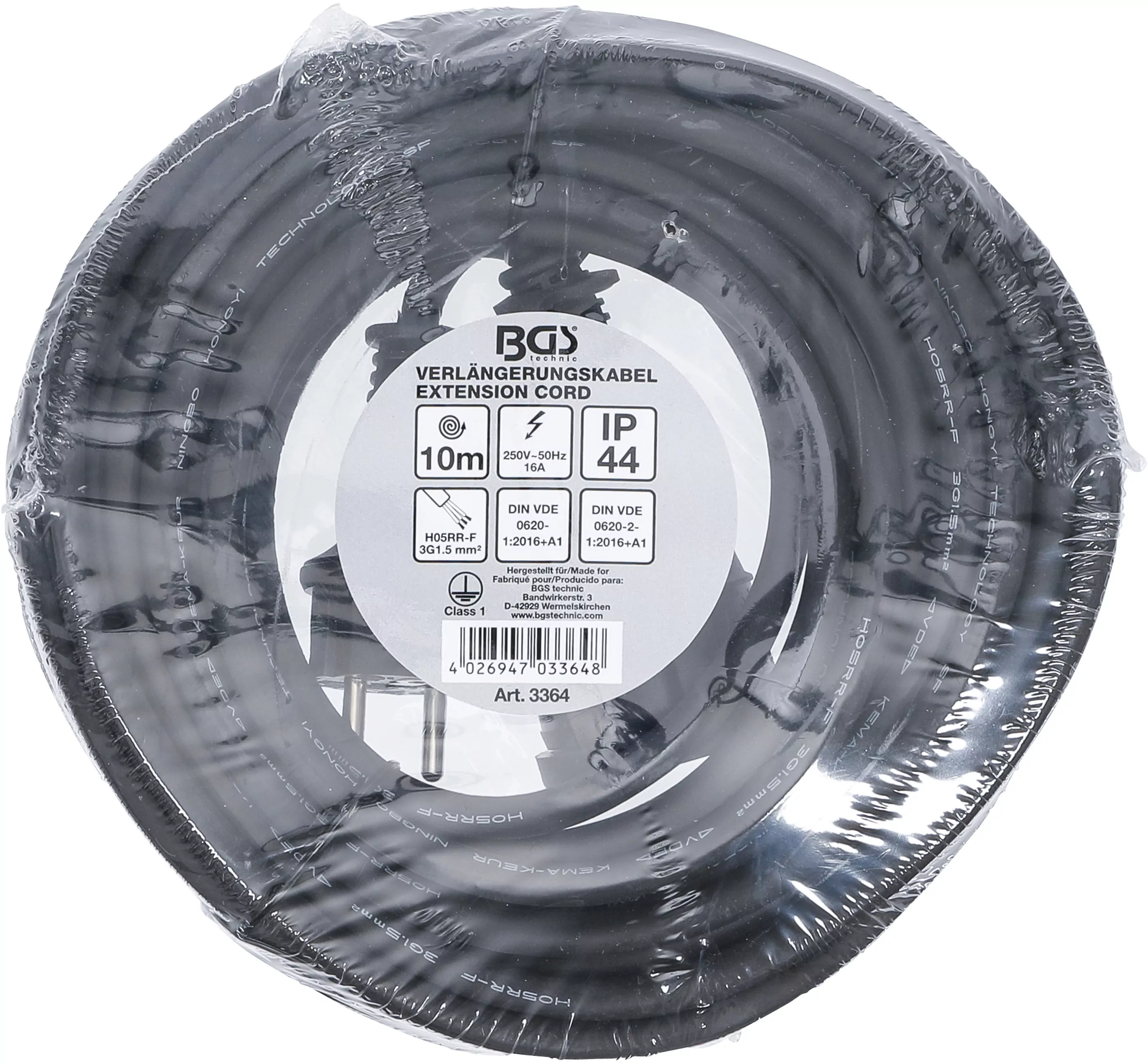 Verlängerungskabel | 10 m | 3 x 1,5 mm² | IP 44