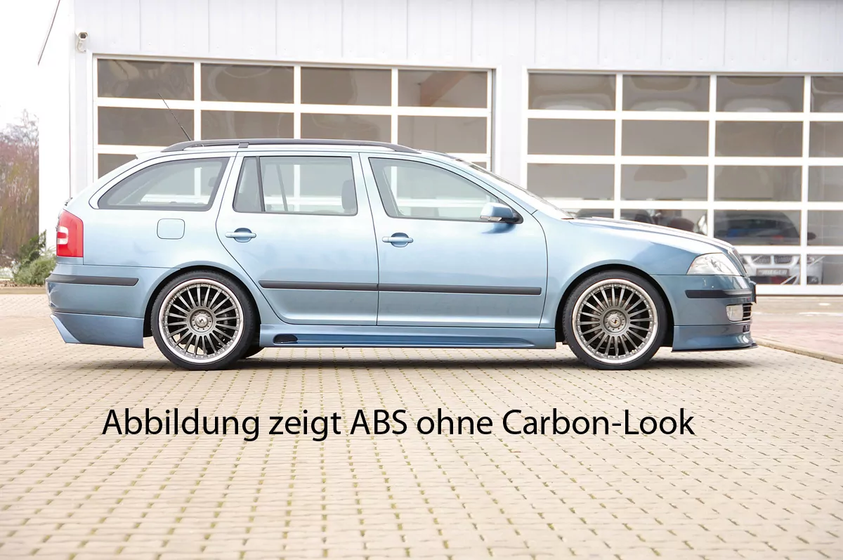 Rieger Seitenschweller links  carbon look für Skoda Octavia (1Z) Lim. 06.04-10.08 (bis Facelift)