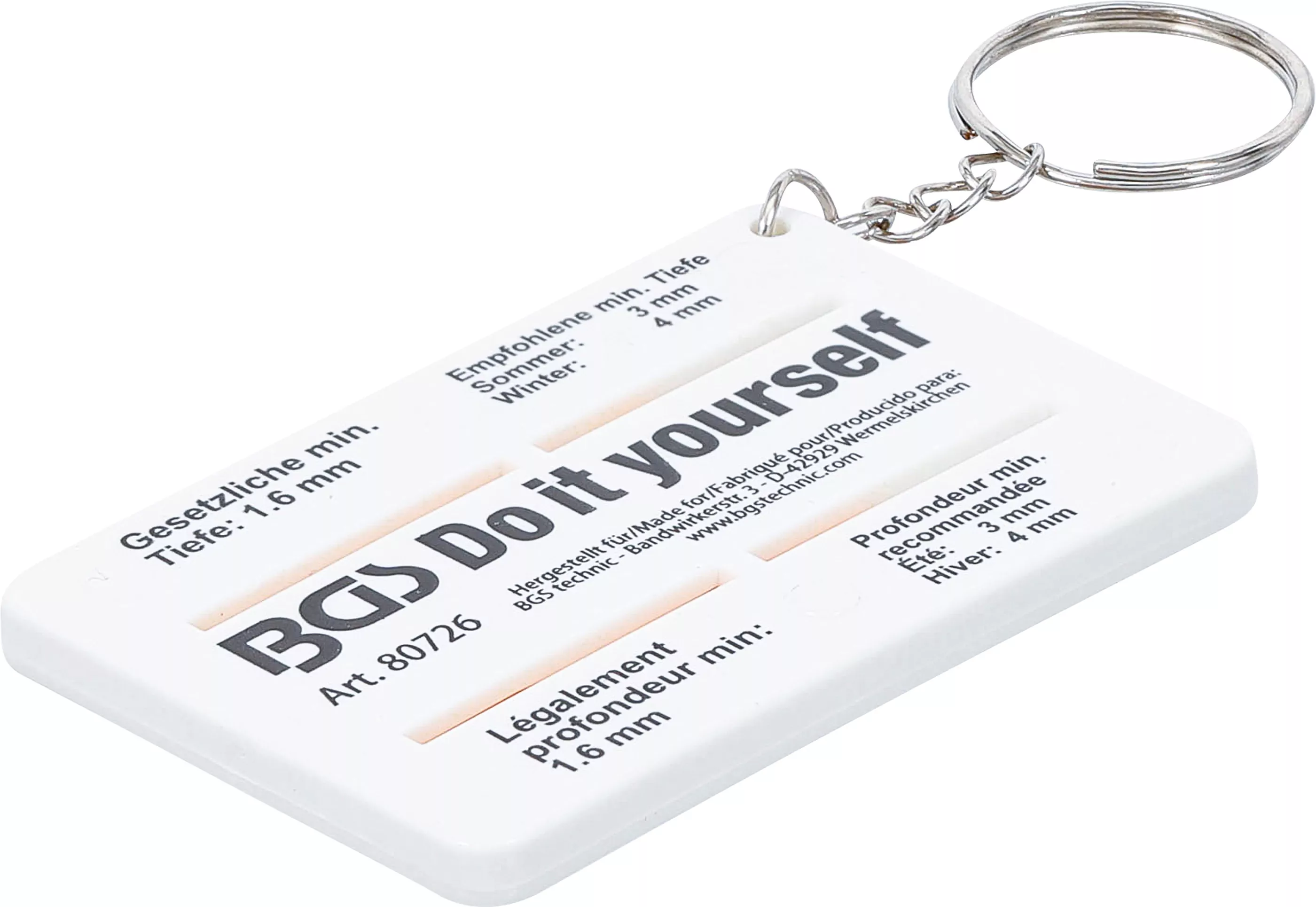 Profiltiefenmesser | mit Schlüsselanhänger | 0 - 20 mm