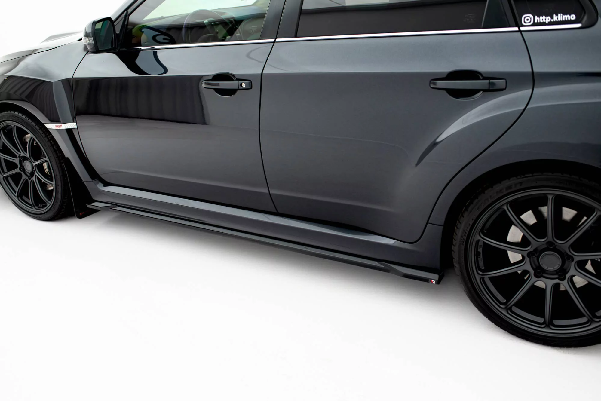 Seitenschweller Ansatz Für V.2 Für Subaru Impreza WRX STI Mk3 Facelift Schwarz Hochglanz