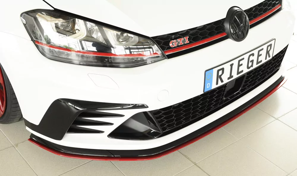 Rieger Spoilerschwert nur für GTI Clubsport für VW Golf 7 GTI Clubsport | 5-tür. 02.16- für orig. Frontschürze