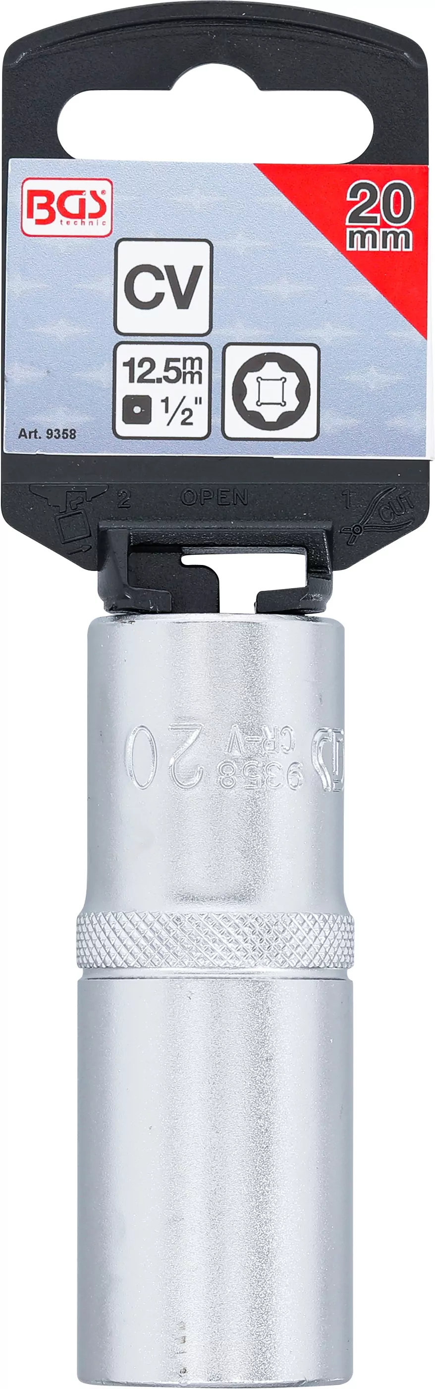 Steckschlüssel-Einsatz Super Lock, tief | Antrieb Innenvierkant 12,5 mm (1/2") | SW 20 mm