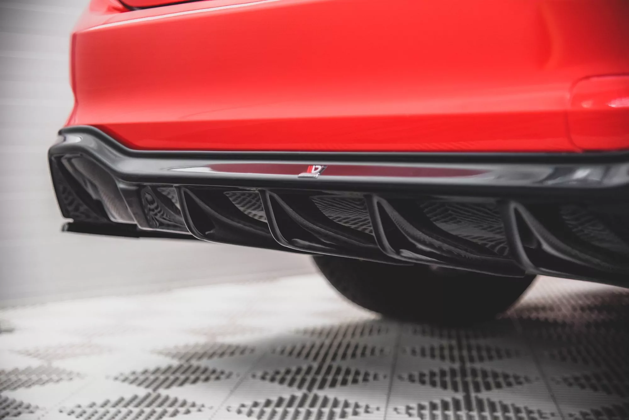 Diffusor Heck Ansatz Für Ford Focus ST-Line Kombi Mk4 Schwarz Hochglanz