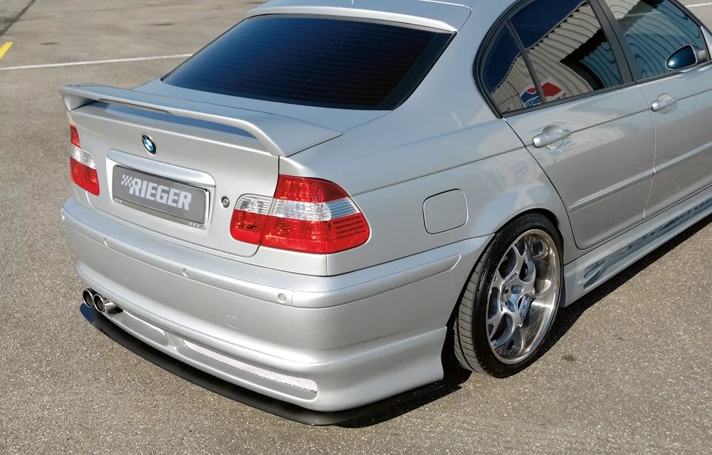 Rieger Heckansatz für BMW 3er E46 | Lim. 02.02- (ab Facelift) Bei Dieselmodellen gerade Endrohre verwenden!