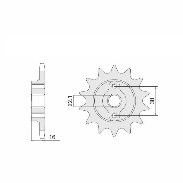 Ritzel 16 Zähne Teilung 525