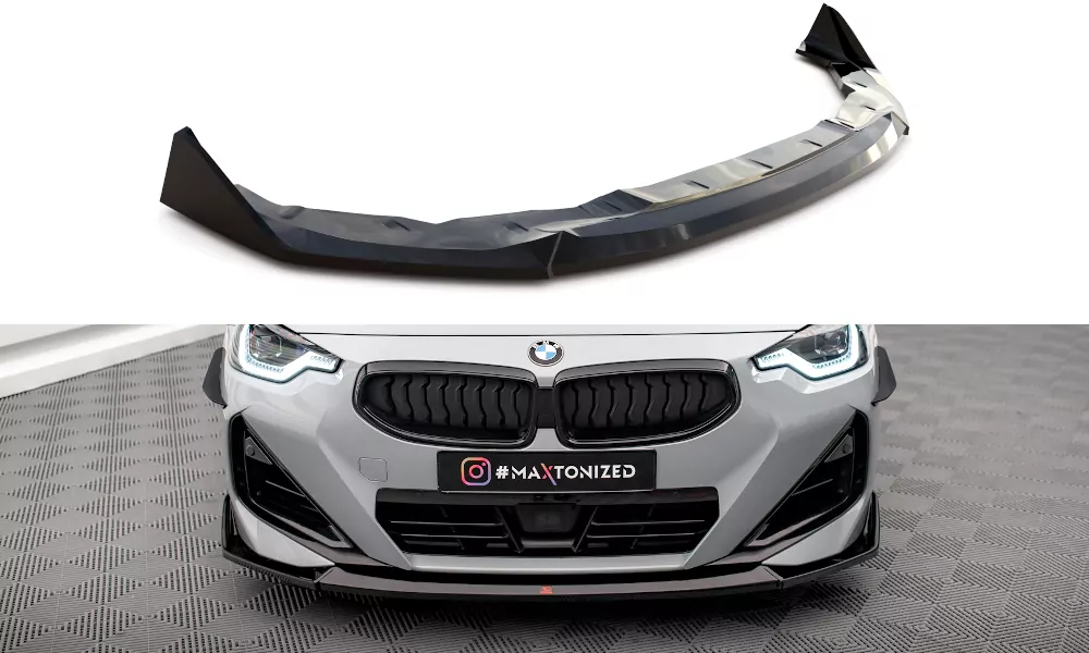 Front Ansatz V.3 Für BMW 2 Coupe M-Paket / M240i G42 Schwarz Hochglanz