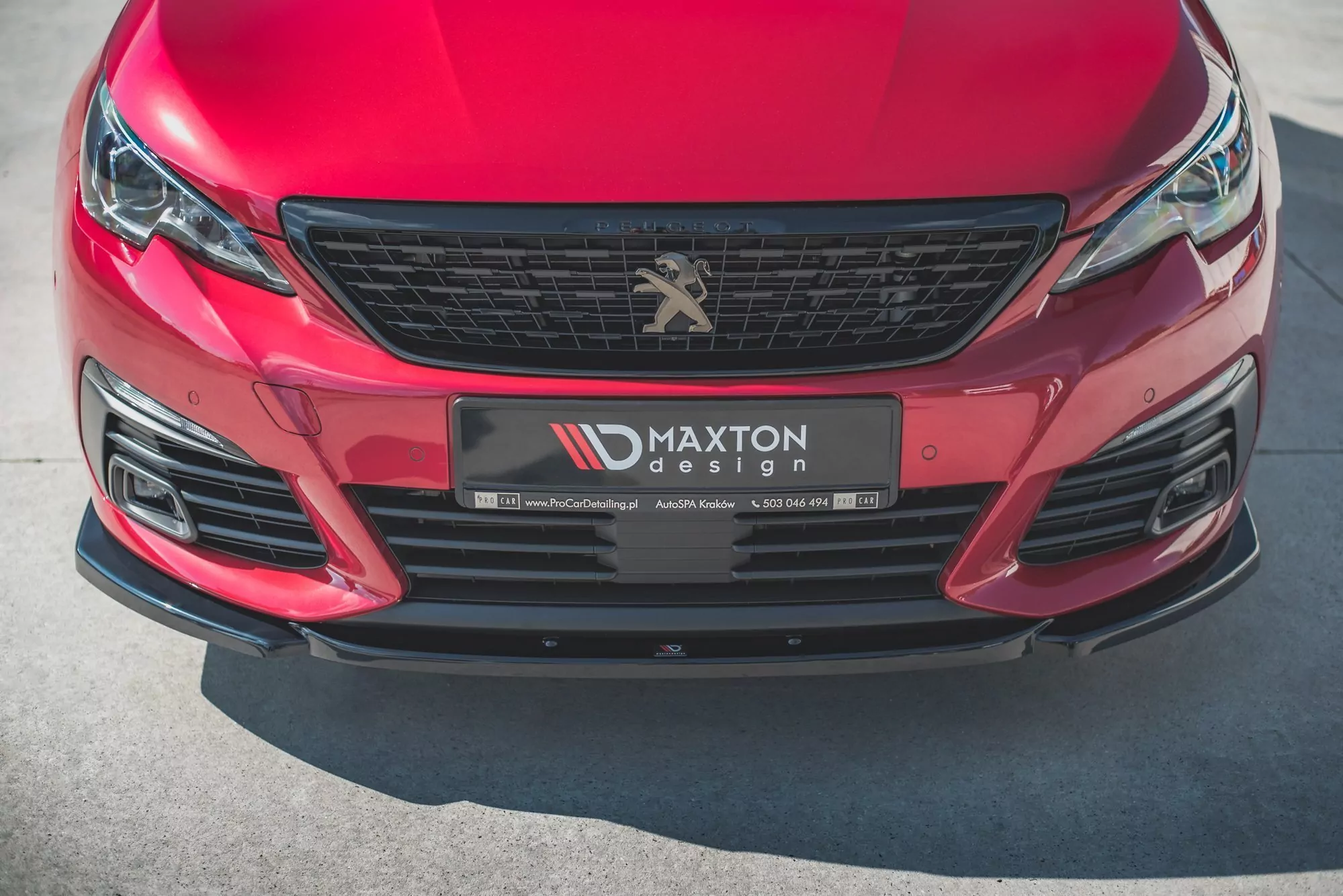 Front Ansatz V.2 Für Peugeot 308 GT Mk2 Facelift Schwarz Hochglanz
