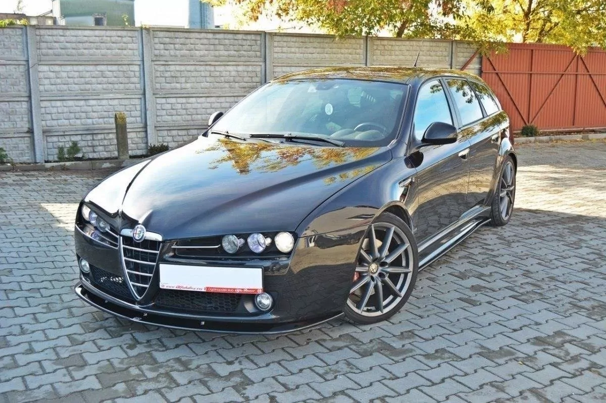 Front Ansatz Passend Für V.2 Passend Für ALFA ROMEO 159 Schwarz Hochglanz Schwarz Hochglanz