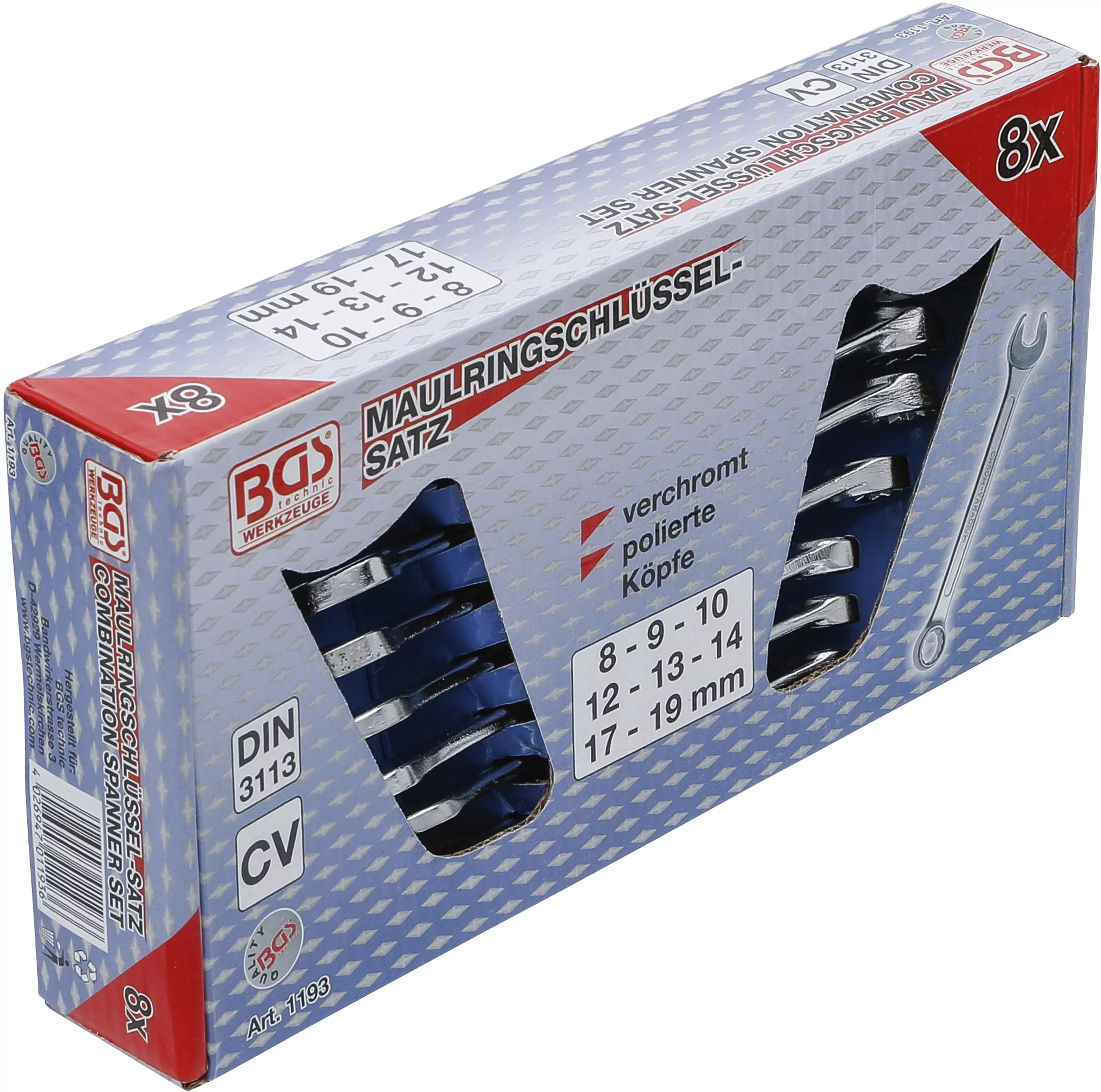 Maul-Ringschlüssel-Satz | SW 8 - 19 mm | 8-tlg.