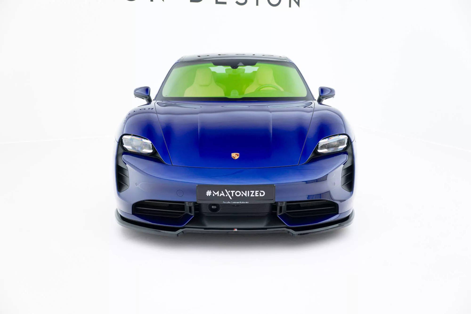 Front Ansatz Für Porsche Taycan Turbo S Mk1  Schwarz Hochglanz