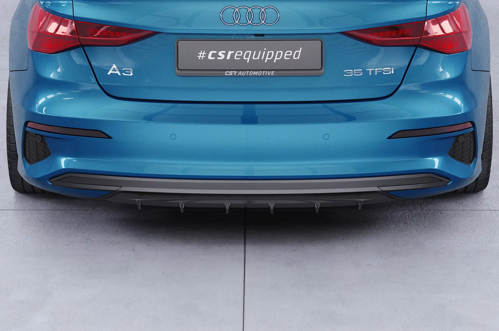 Heckansatz für Audi A3 8Y HA449 Schwarz Strukturiert