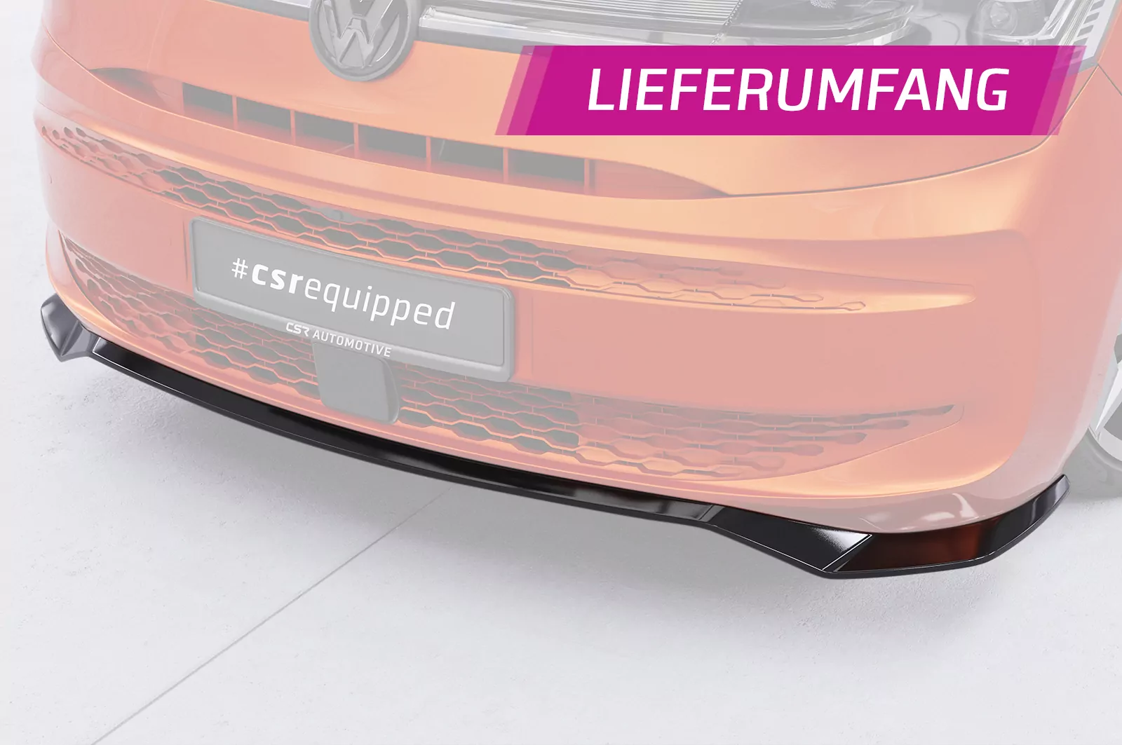 Cup-Spoilerlippe mit ABE für VW T7 CSL640 Schwarz Strukturiert